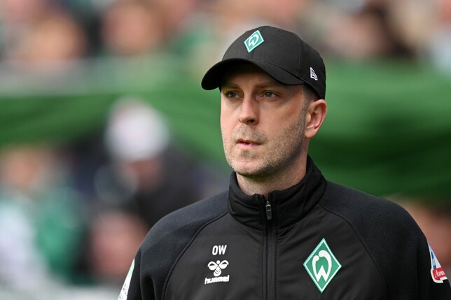 BREMEN, GERMANY - APRIL 19: Ole Werner, Head Coach of Werder Bremen, looks on prior to the Bundesliga match between SV Werder Bremen and VfL Bochum 1848 at Weserstadion on April 19, 2025 in Bremen, Ge