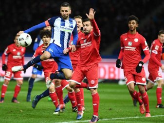 Herthas Vedad Ibisevic (l) sorgte mit zwei Toren und einem Platzverweis für Aufsehen. Foto: Soeren Stache Herthas Vedad Ibisevic (l) sorgte mit zwei Toren und einem Platzverweis für Aufsehen. Foto: Soeren Stache