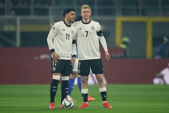 Künftig getrennt: Nadiem Amiri (l.) und Jonathan Burkardt (r.). Foto: Alex Grimm/Getty Images) Künftig getrennt: Nadiem Amiri (l.) und Jonathan Burkardt (r.). Foto: Alex Grimm/Getty Images)