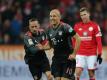Arjen Robben erzielt das 2:1 für die Bayern (Quelle: FIRO/SID)
<br>© 2016 SID