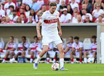 Beim Supercup im Blickpunkt: Stuttgarts Stürmer Nick Woltemade. Beim Supercup im Blickpunkt: Stuttgarts Stürmer Nick Woltemade.