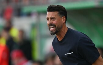 Sandro Wagner im DFB-Pokal seines FC Augsburg beim Halleschen FC. Sandro Wagner im DFB-Pokal seines FC Augsburg beim Halleschen FC.