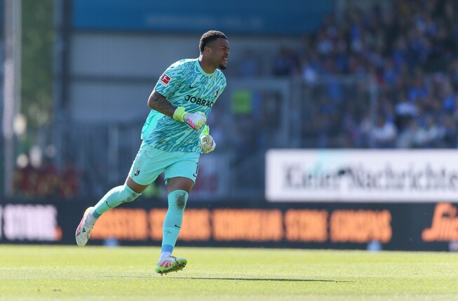 Noah Atubolu vom SC Freiburg. | Foto: Selim Sudheimer/Getty Images