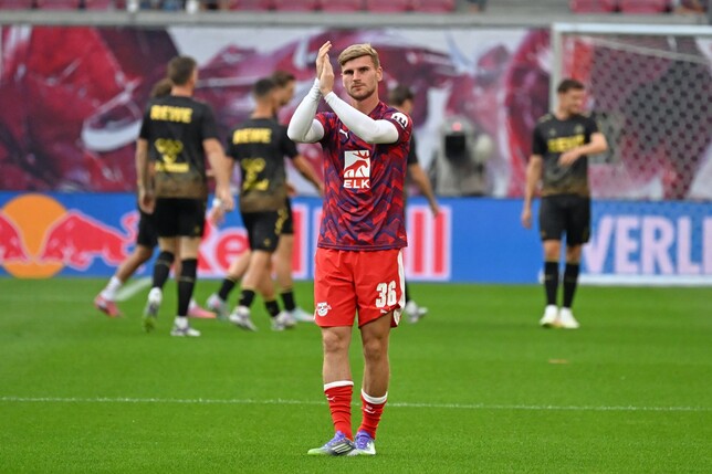 Timo Werner (RB Leipzig) stand erstmals wieder im RB-Kader und wurde von den Fans mit Sprechchören gefeiert. 