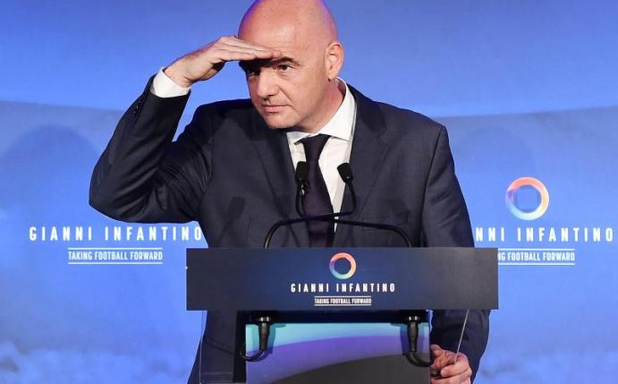 FIFA-Präsident Gianni Infantino möchte die WM gerne auf 48 Teams mit 16 Dreiergruppen aufstocken. Foto: Andy Rain
<br>dpa-infocom GmbH