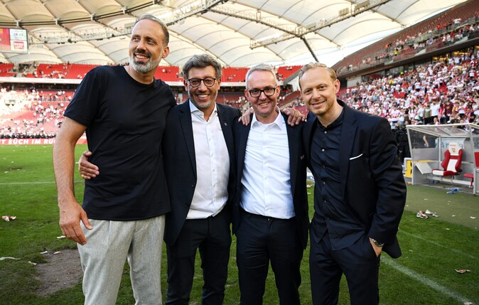 Verlässt Rouven Kasper (r.) den VfB Stuttgart. Foto: Matthias Hangst/Getty Images