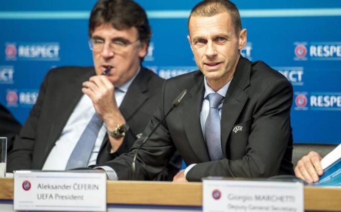 Das UEFA-Exekutivkomitee um Präsident Aleksander Ceferin tagte in Nyon. Foto: Leo Duperrex