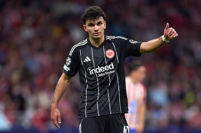 MADRID, SPAIN - SEPTEMBER 30: Can Uzun of Eintracht Frankfurt gestures during the UEFA Champions League 2025/26 League Phase MD2 match between Atletico de Madrid and Eintracht Frankfurt at Estadio Met
