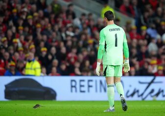 Fängt lieber Bälle: Belgiens Torwart Thibaut Courtois. Fängt lieber Bälle: Belgiens Torwart Thibaut Courtois.