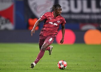 LEIPZIG, GERMANY - JANUARY 22: Amadou Haidara of Leipzig in action during the UEFA Champions League 2024/25 League Phase MD7 match between RB Leipzig and Sporting Clube de Portugal at Leipzig Stadium LEIPZIG, GERMANY - JANUARY 22: Amadou Haidara of Leipzig in action during the UEFA Champions League 2024/25 League Phase MD7 match between RB Leipzig and Sporting Clube de Portugal at Leipzig Stadium