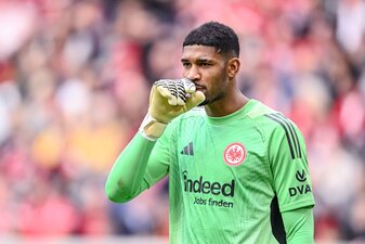 Sah bei Freiburgs 2:2 am Sonntag nicht gut aus: Frankfurt-Keeper Kauã Santos. Sah bei Freiburgs 2:2 am Sonntag nicht gut aus: Frankfurt-Keeper Kauã Santos.