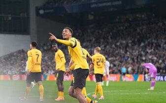 Grund zum Jubeln: Felix Nmecha war der Matchwinner. Grund zum Jubeln: Felix Nmecha war der Matchwinner.