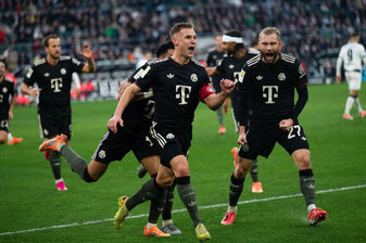 Josuha Kimmich (M) brachte den FC Bayern in Führung. Josuha Kimmich (M) brachte den FC Bayern in Führung.