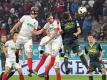 Timo Werner (M) brachte Leipzig gegen Berlin mit 1:0 in Führung. Foto: Jan Woitas