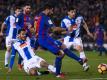 Luis Suarez trifft doppelt im Derby von Barcelona (Quelle: SID)