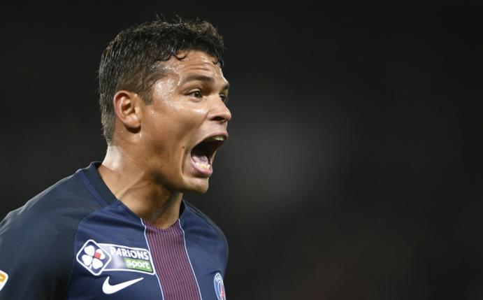 Thiago Silva bejubelt seinen zweiten Treffer für PSG (Quelle: SID)
<br>© 2017 SID