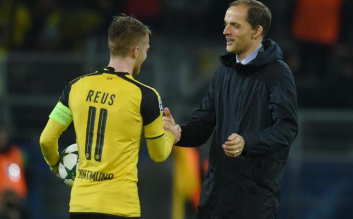 «Nicht zu ersetzen» - Langzeitpatient Marco Reus (mit BVB-Trainer Thomas Tuchel) will wieder angreifen. Foto: Bernd Thissen