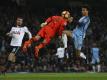 Leroy Sané (r.) brachte Manchester City mit 1:0 in Führung. Foto: Dave Thompson