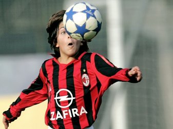 Christian Maldini mit acht Jahren in Milans Jugend Christian Maldini mit acht Jahren in Milans Jugend