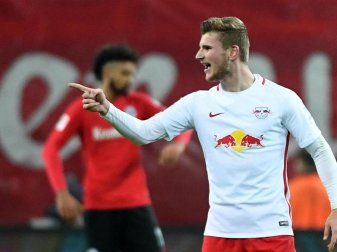 Leipzigs Stürmer Timo Werner hat schon zehn Bundesligatore in dieser Saison erzielt. Foto: Hendrik Schmidt Leipzigs Stürmer Timo Werner hat schon zehn Bundesligatore in dieser Saison erzielt. Foto: Hendrik Schmidt