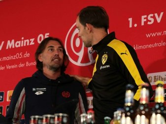 Schmidt (l.) geht zuversichtlich in das Duell mit Tuchel