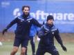 Sidney Sam (r) mit Hamit Altintop beim Training des SV Darmstadt 98. Foto: Frank Rumpenhorst