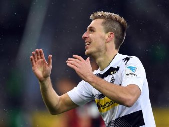 Patrick Herrmann krönt sein Comeback bei Borussia Mönchengladbach mit seinem Tor zum 3:0 gegen Freiburg. Foto: Federico Gambarini Patrick Herrmann krönt sein Comeback bei Borussia Mönchengladbach mit seinem Tor zum 3:0 gegen Freiburg. Foto: Federico Gambarini