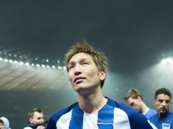 Nach nur 59 Sekunden hatte Genki Haraguchi den Ball für Hertha zum 1:0 im Tor der Ingolstädter versenkt. Foto: Annegret Hilse Nach nur 59 Sekunden hatte Genki Haraguchi den Ball für Hertha zum 1:0 im Tor der Ingolstädter versenkt. Foto: Annegret Hilse