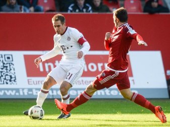 Bayern-Kapitän Philipp Lahm während der Partie in Ingolstadt. Foto: Armin Weigel