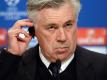 Münchens Trainer Carlo Ancelotti gibt bei der Abschlusspressekonferenz in München Auskunft. Foto: Andreas Gebert