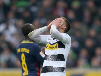 Thorgan Hazard verschoss den Elfmeter im Spiel gegen Leipzig. Foto: Ina Fassbender Thorgan Hazard verschoss den Elfmeter im Spiel gegen Leipzig. Foto: Ina Fassbender
