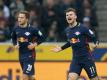 Leipzig-Stürmer Timo Werner (r) ist derzeit der beste deutsche Torschütze in der Bundesliga. Foto: Ina Fassbender