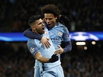 Leroy Sané (R) leistete einen großen Beitrag zum Sieg gegen Monaco. Foto: Martin Rickett Leroy Sané (R) leistete einen großen Beitrag zum Sieg gegen Monaco. Foto: Martin Rickett