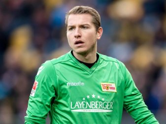Union-Torwart Jakob Busk fällt wegen einer Oberschenkelverletzung mehrere Wochen aus. Foto: Thomas Eisenhuth