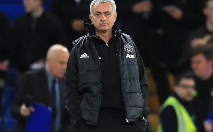 United-Trainer Jose Mourinho an alter Wirkungsstätte an der Stamford Bridge. Foto: Nick Potts/PA Wire