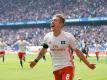 Lewis Holtby schoss den Hamburger SV zum späten Sieg gegen den 1. FC Köln. Foto: Christian Charisius