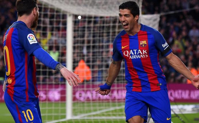 Luis Suarez und Lionel Messi treffen gegen Sevilla