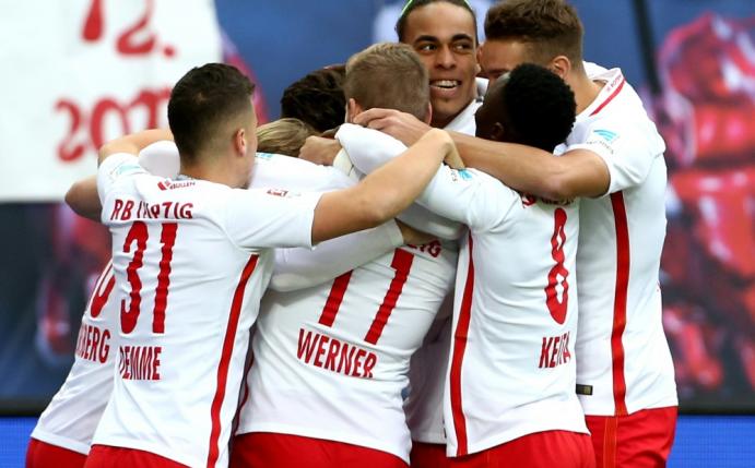 Mittendrin der Torschütze: RB-Angreifer Yussuf Poulsen