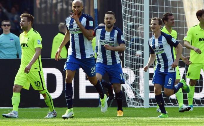 John Anthony Brooks brachte Berlin mit 1:0 gegen Augsburg in Führung. Foto: Maurizio Gambarini