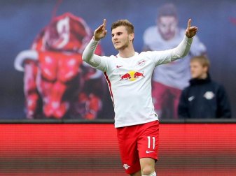 «Wir wollen alle in die Champions League» - Leipzigs Timo Werner jubelt nach dem Treffer zum 2:0. Foto: Jan Woitas «Wir wollen alle in die Champions League» - Leipzigs Timo Werner jubelt nach dem Treffer zum 2:0. Foto: Jan Woitas
