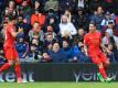 Liverpools Roberto Firmino (r) jubelt mit Teamkollege Emre Can. Foto: Adam Davy