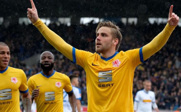 Braunschweigs Christoffer Nyman schoss beide Tore gegen den VfL Bochum. Foto: Peter Steffen