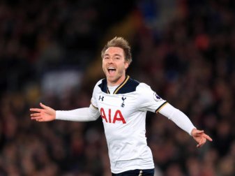 Tottenham Hotspurs Christian Eriksen jubelt nach seinem Torschuss. Foto: Adam Davy Tottenham Hotspurs Christian Eriksen jubelt nach seinem Torschuss. Foto: Adam Davy