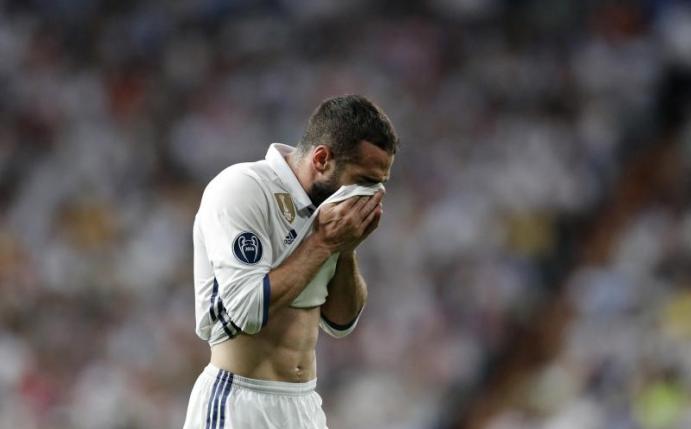 Dani Carvajal hat sich im Spiel gegen Atlético eine Oberschenkelverletzung zugezogen. Foto: Francisco Seco