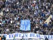 Herthas Fans halten protestieren gegen RB Leipzig. Foto: Soeren Stache