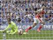 Arsenals Stürmer Alexis Sanchez trifft zum 1:0 gegen den FC Chelsea. Foto: Matt Dunham