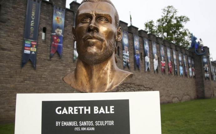 In Cardiff wurde eine Büste des walisischen Real-Stars Gareth Bale eingeweiht. Foto: Geoff Caddick