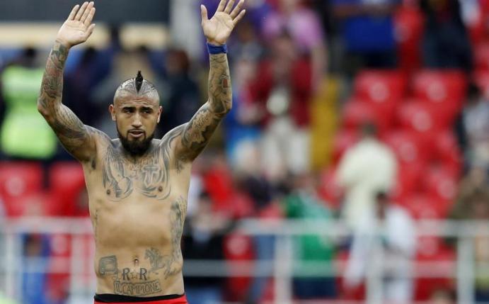 Chiles Arturo Vidal macht sich keine Sorgen vor dem Halbfinale gegen Portugal. Foto: Pavel Golovkin