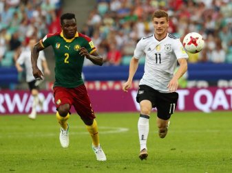 Timo Werner (r) zeigte im Spiel gegen Kamerun seine Qualitäten. Foto: Christian Charisius Timo Werner (r) zeigte im Spiel gegen Kamerun seine Qualitäten. Foto: Christian Charisius