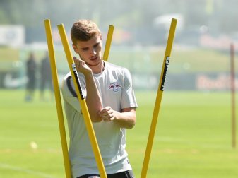 Timo Werner fühlt sich bei RB Leipzig gut aufgehoben und sieht eine Vertragsverlängerung als Option. Foto: Andreas Gebert